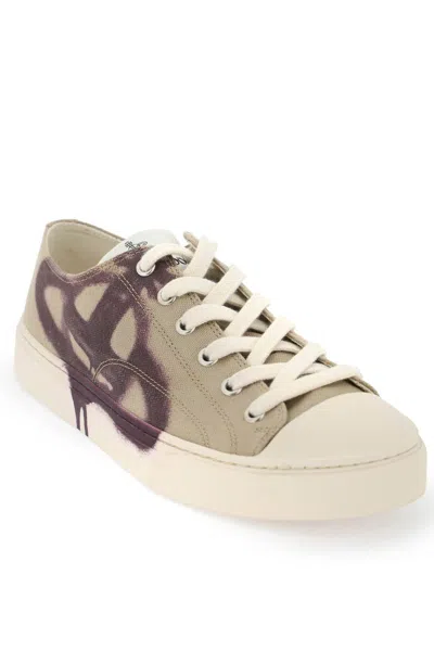 Shop Vivienne Westwood Plimsoll Low Top 2.0 Sneakers In Neutro