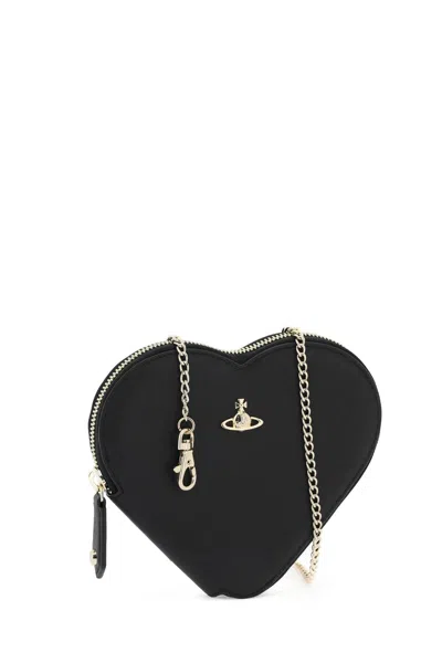Shop Vivienne Westwood Heart-shaped Crossbody Bag In Black