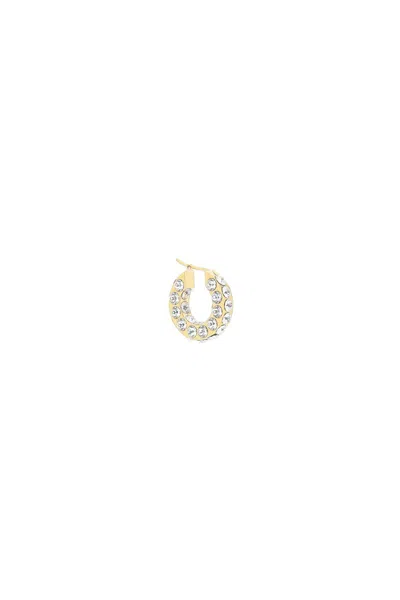 Shop Amina Muaddi Small Jahleel Hoop Earrings With Crystals In Gold