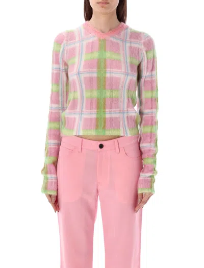 Shop Marni V-neck Sweater In Pink Gummy