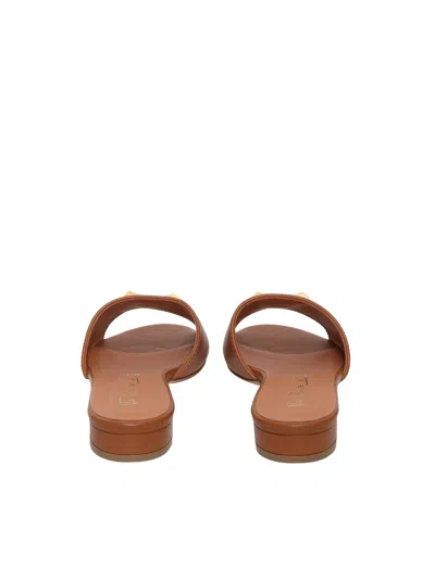 Shop Via Roma 15 Brown Leather Slippers