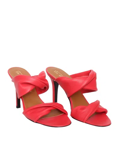 Via Roma 15 Weaved Nappa Sandals In Red