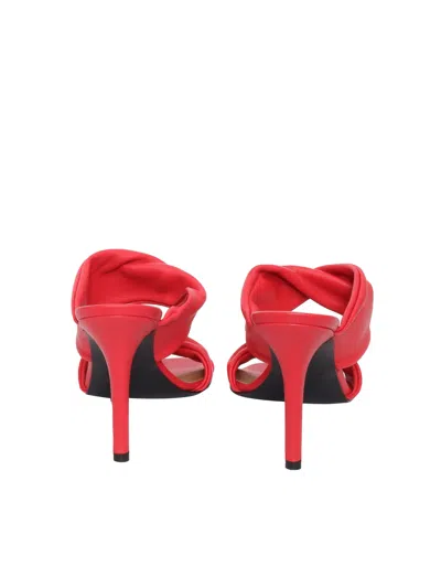 Via Roma 15 Weaved Nappa Sandals In Red