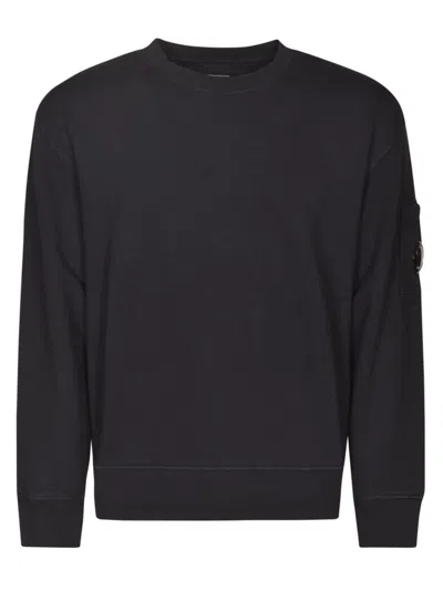 Shop C.p. Company Round Neck Sweatshirt In Total Eclipse