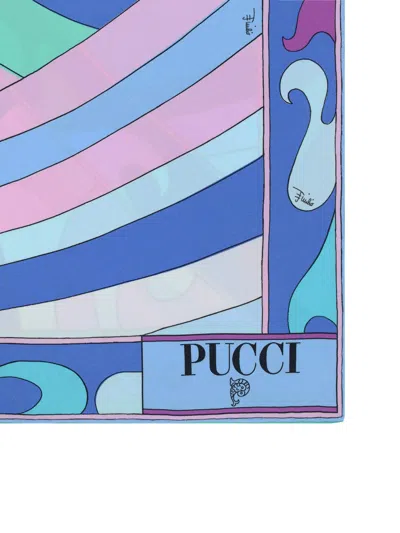 Shop Pucci Foulard In Clear Blue