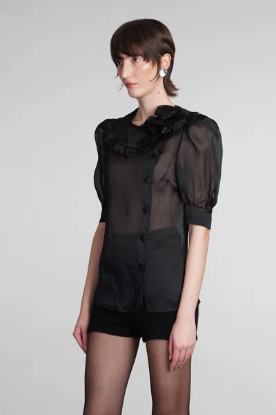 Shop Alessandra Rich Shirt In Black Silk