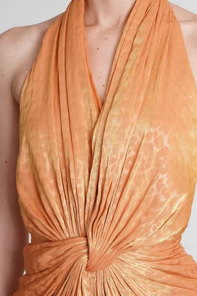 Shop Costarellos Joa Dress In Orange Polyester