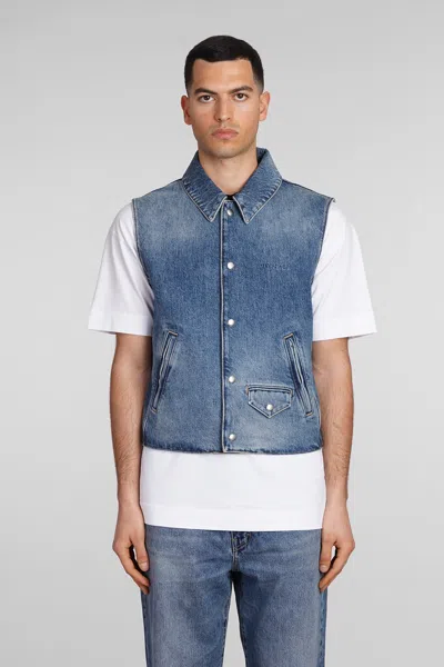 Shop Givenchy Vest In Blue Cotton