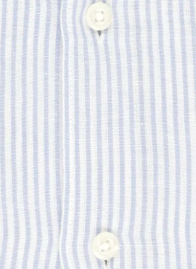 Shop Woolrich Blend Linen Shirt In Light Blue