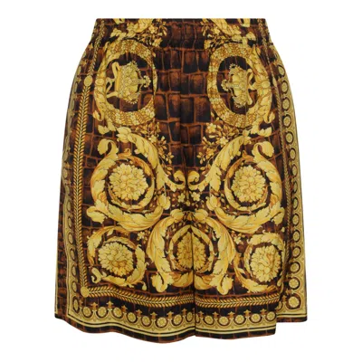 Shop Versace Shorts In Barocco