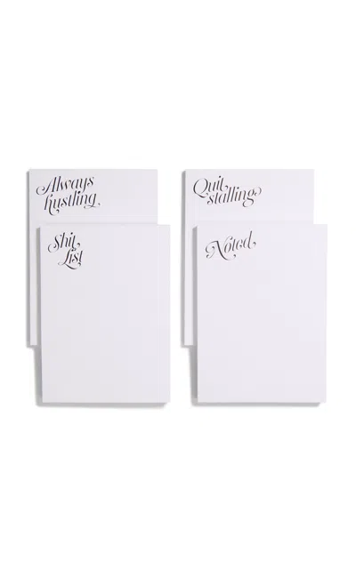 Shop Dear Annabelle Cheeky Set-of-four Notepads In Black