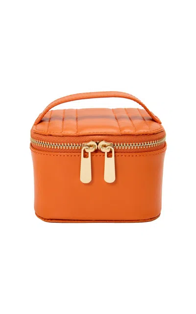 Shop Wolf Maria Leather Jewelry Cube In Orange