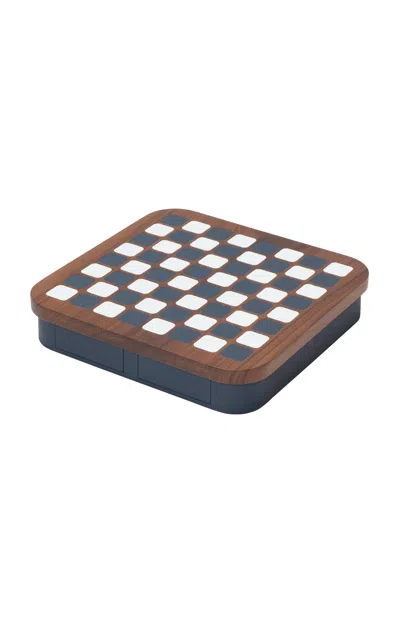 Shop Giobagnara Delos Wood Chess Set In Blue