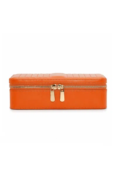 Shop Wolf Maria Medium Leather Jewelry Case In Orange