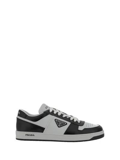 Shop Prada Downtown Sneakers In Bianco+nero 1