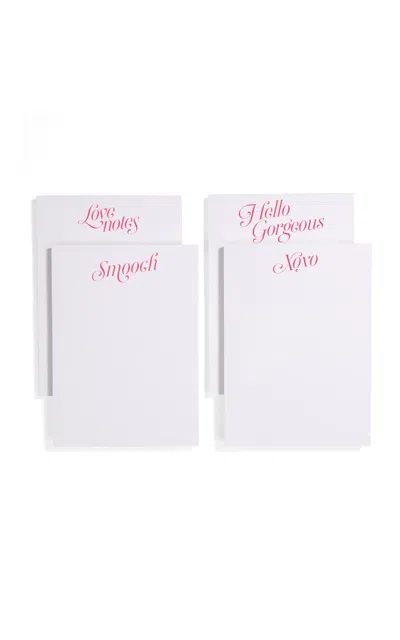 Shop Dear Annabelle Sweetheart Set-of-four Notepads In Pink