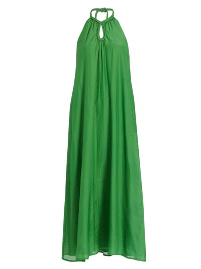 Shop Xirena Women's Drue Cotton-silk Halter Maxi Dress In Jade Gem