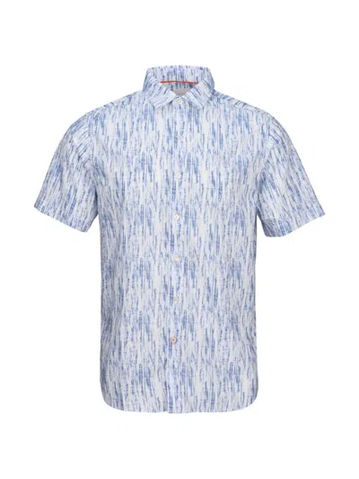 Shop Swims Men's Milazzo Short-sleeve Shirt In Tidal Blue