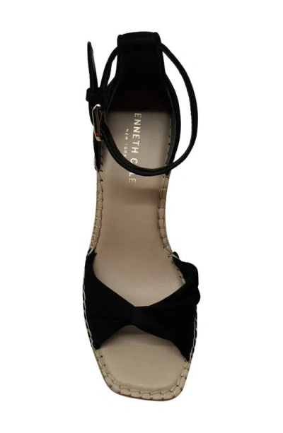 Shop Kenneth Cole Sol Ankle Strap Espadrille Platform Wedge Sandal In Black Suede