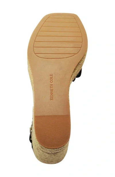 Shop Kenneth Cole Sol Ankle Strap Espadrille Platform Wedge Sandal In Black Suede