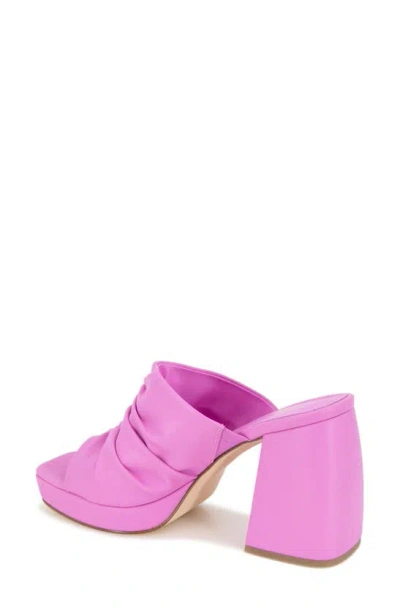 Kenneth Cole Women's Anika Square Toe Ruched High Heel Sandals In Pink Pu