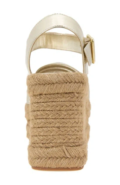 Shop Kenneth Cole Shelby Espadrille Wedge Sandal In Light Gold Pu