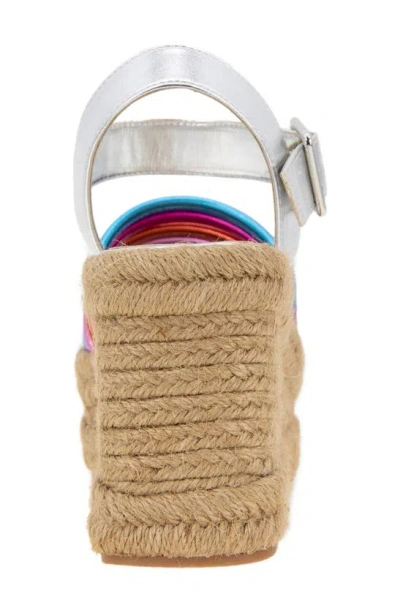 Kenneth Cole Shelby Espadrille Wedge Sandal In Metallic Multi Pu