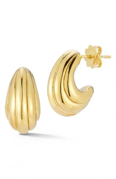 Shop Chloe & Madison Rib Hoop Earrings In Gold