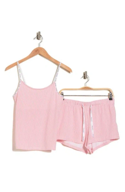 Calvin Klein Stretch Cotton Camisole & Shorts Pajamas In Lan Seersucker