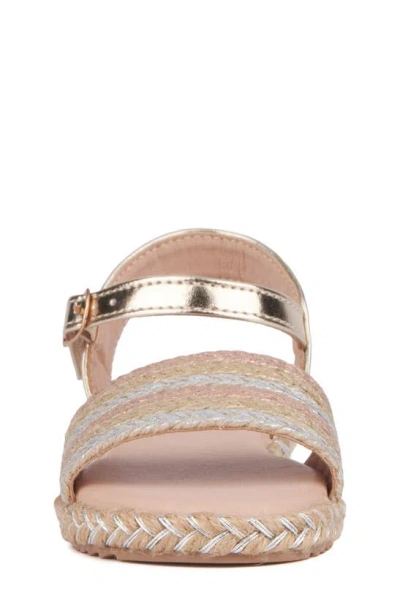Shop Olivia Miller Kids' Flat Sandal In Gold Multi