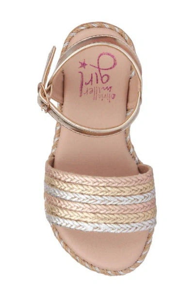 Shop Olivia Miller Kids' Flat Sandal In Gold Multi