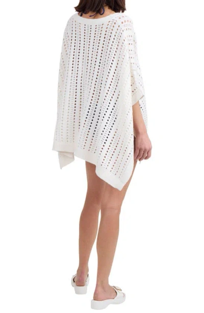 Bruno Magli Women's Cashmere Blend Open Knit Poncho In White