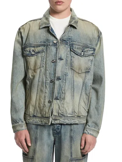 Shop Vayder Men's Faded Denim Jacket In Vega
