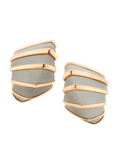 Shop Vhernier Women's Ardis Aluminum & 18k Rose Gold Clip-on Earrings
