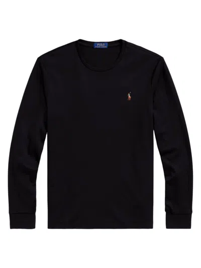 Shop Polo Ralph Lauren Men's Slim-fit Long-sleeve T-shirt In Black