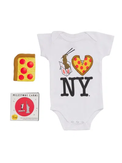 Shop Piccoliny Baby's Lo Mein & Heart Pizza Milestone Gift Set In Neutral