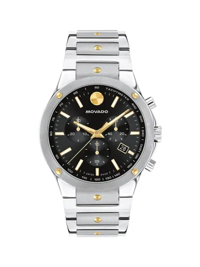 Shop Movado Men's Se Stainless Steel Bracelet Watch/42mm In Stainless Steel Black