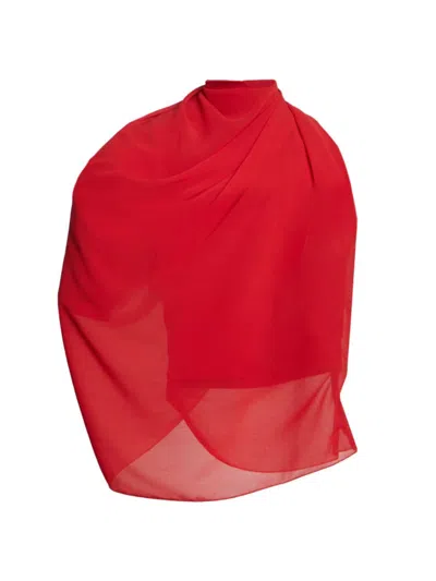 Shop Jacquemus Women's Le Haut Pablo Draped Chiffon Top In Red