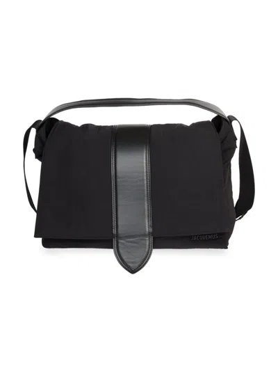 Shop Jacquemus Men's Le Messenger Shoulder Bag In Black