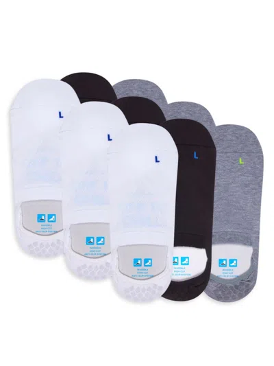 Shop Falke Men's Cool Kick Invisible Socks, Pack Of 3 In Light Grey White Black