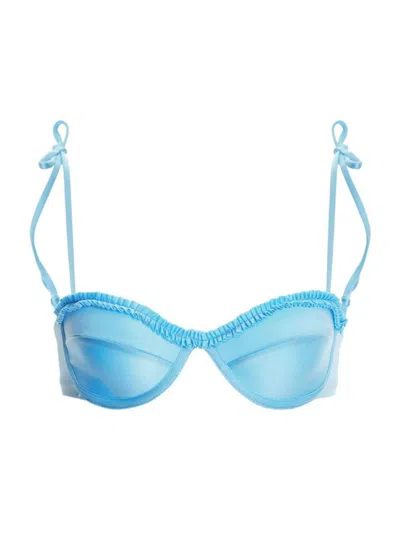 Shop Agua Bendita Women's Returning To The Roots Madelyn Seed Underwire Bikini Top In Blue