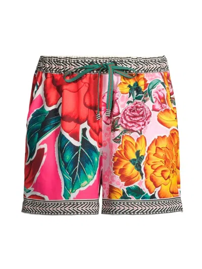 Shop Agua Bendita Women's Fiorever Watts High-rise Floral Shorts In Neutral