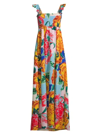 Shop Agua Bendita Women's Fiorever Leandra Floral Maxi Dress In Neutral