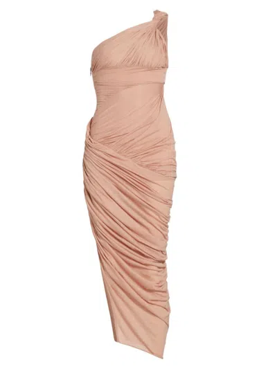 Shop Rick Owens Women's Lida Draped One-shoulder Gown In Dark Pink