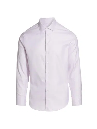 Shop Giorgio Armani Men's Textured Dot Cotton Shirt In Pink
