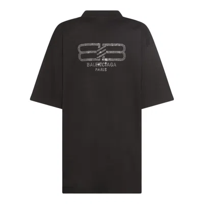 Shop Balenciaga T-shirts And Polos In Washed Black