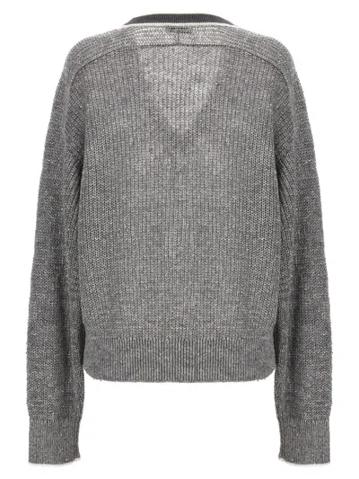 Shop Brunello Cucinelli Varsity Sweater In Gray