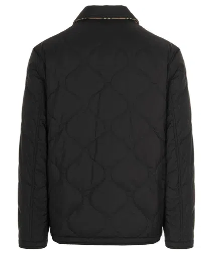 Shop Burberry Reversible Quilted Overshirt In Multicolor