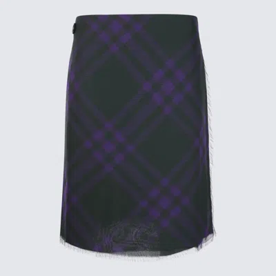 Shop Burberry Skirts In Deep Royal Ip Check