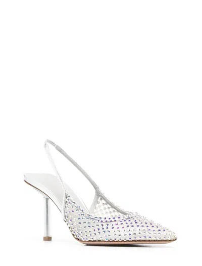 Le Silla Gilda 80 Crystal-embellished Slingback Pumps In Silver